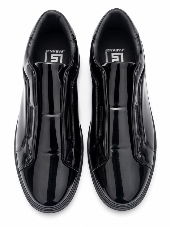 Faranzi Other - Faranzi Newport Black Patent Slip-On Sneakers Men’s Sz 12 Glossy Casual Comfort
